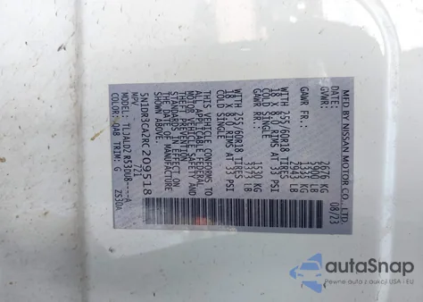 2024 Nissan Pathfinder Sl Fwd from USA, damaged, VIN 5N1DR3CA2RC209518